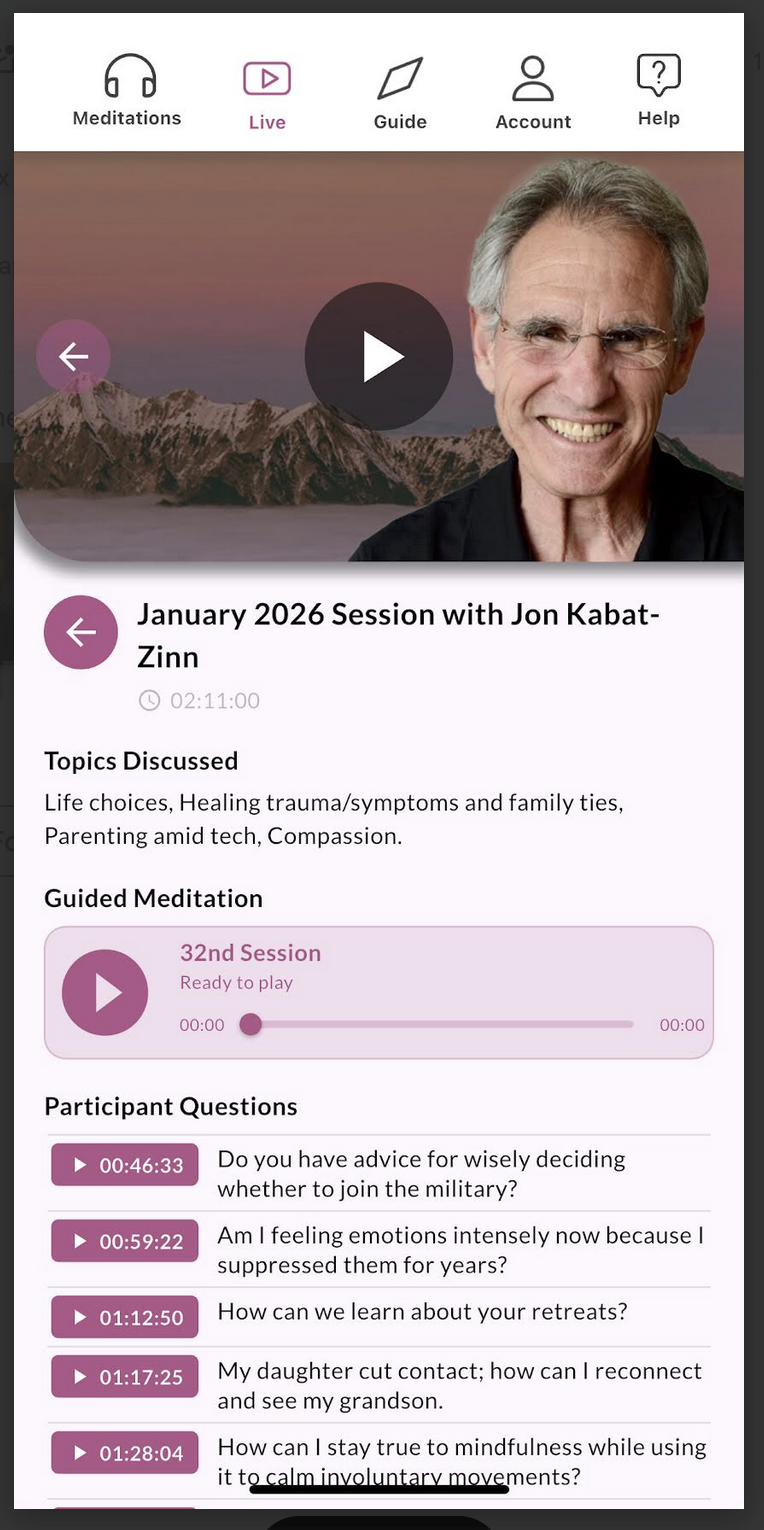 Live session detail
